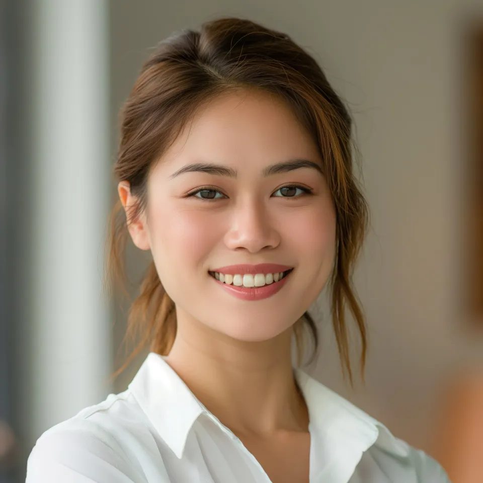 Mulher sorrindo após meditação